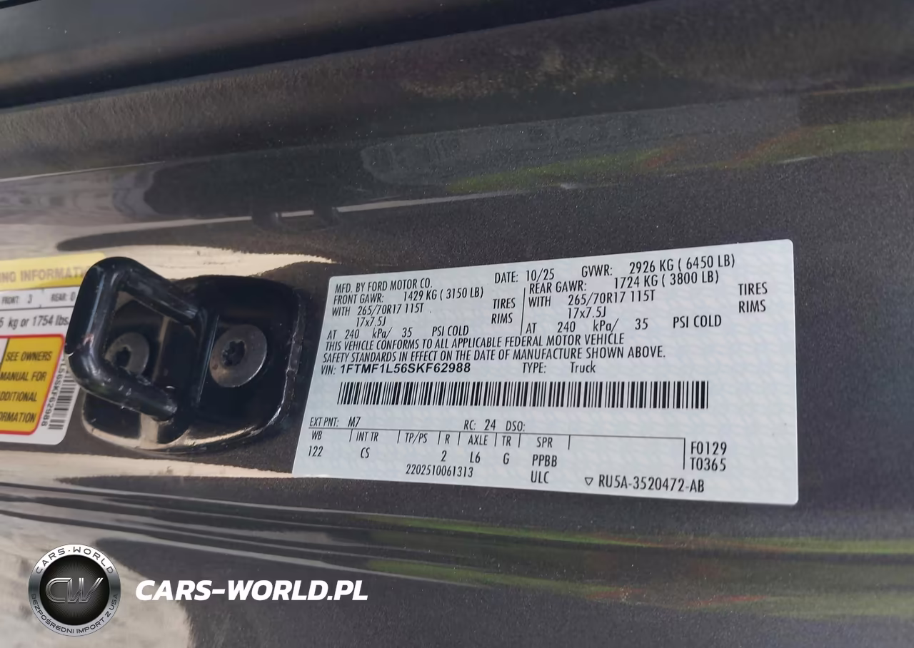 2025 Ford F-150 Xl VIN:1FTMF1L56SKF62988 - 9