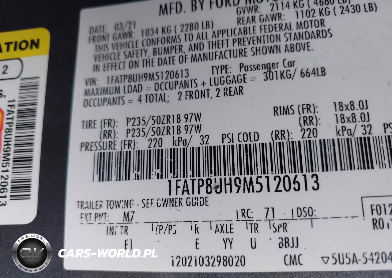 2021 Ford Mustang Ecoboost Premium VIN:1FATP8UH9M5120613 - 9