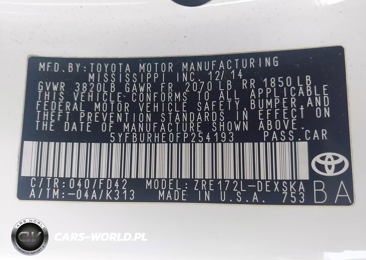 2015 Toyota Corolla S Plus VIN:5YFBURHE0FP254193 - 9