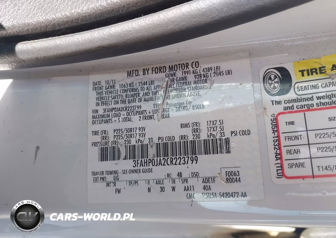 2012 Ford Fusion Sel VIN:3FAHP0JA2CR223799 - 9