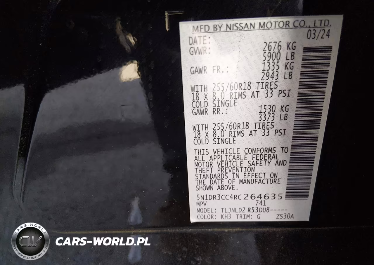 2024 Nissan Pathfinder Sl 4Wd VIN:5N1DR3CC4RC264635 - 9