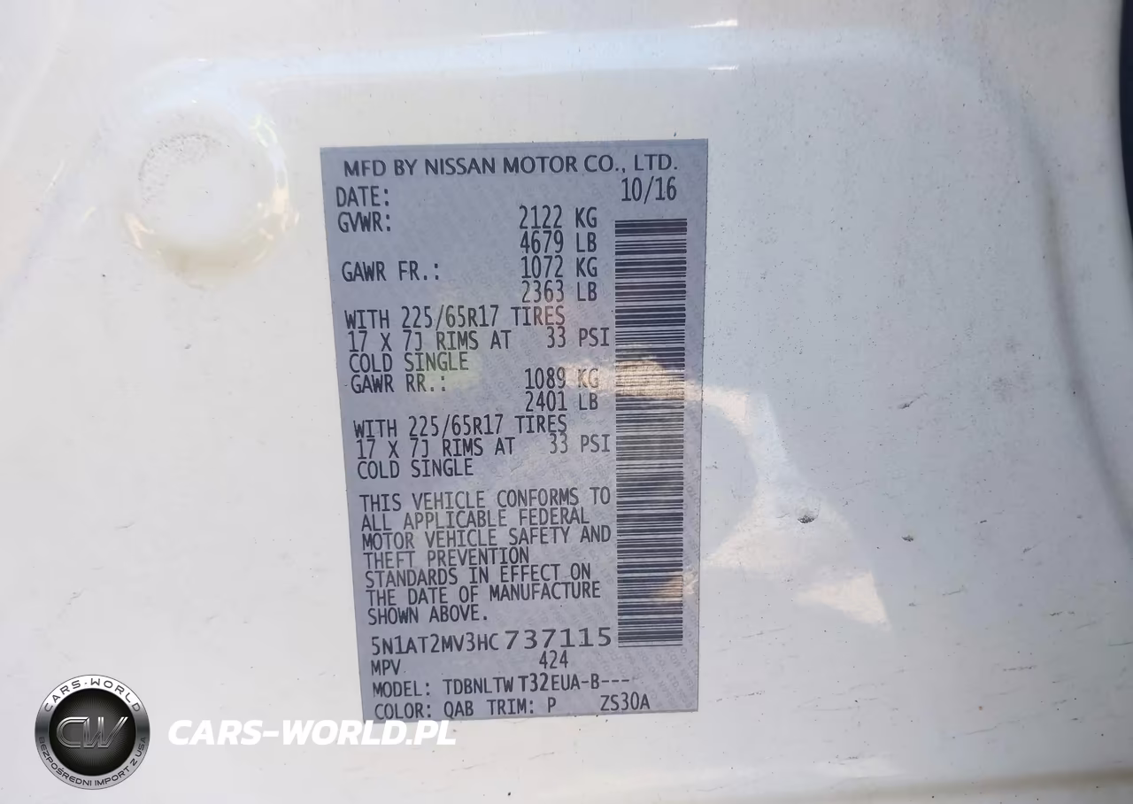 2017 Nissan Rogue Sv VIN:5N1AT2MV3HC737115 - 9