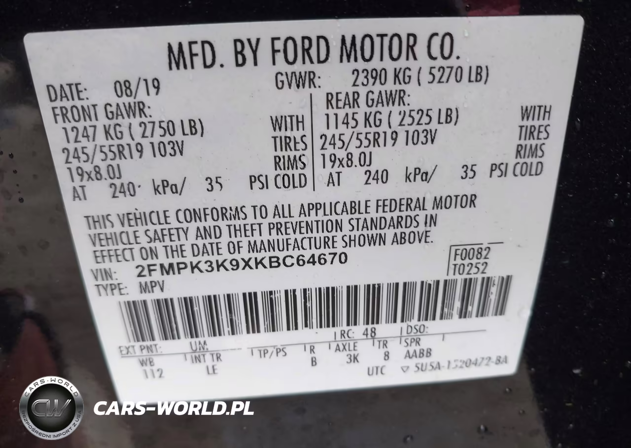 2019 Ford Edge Titanium VIN:2FMPK3K9XKBC64670 - 9