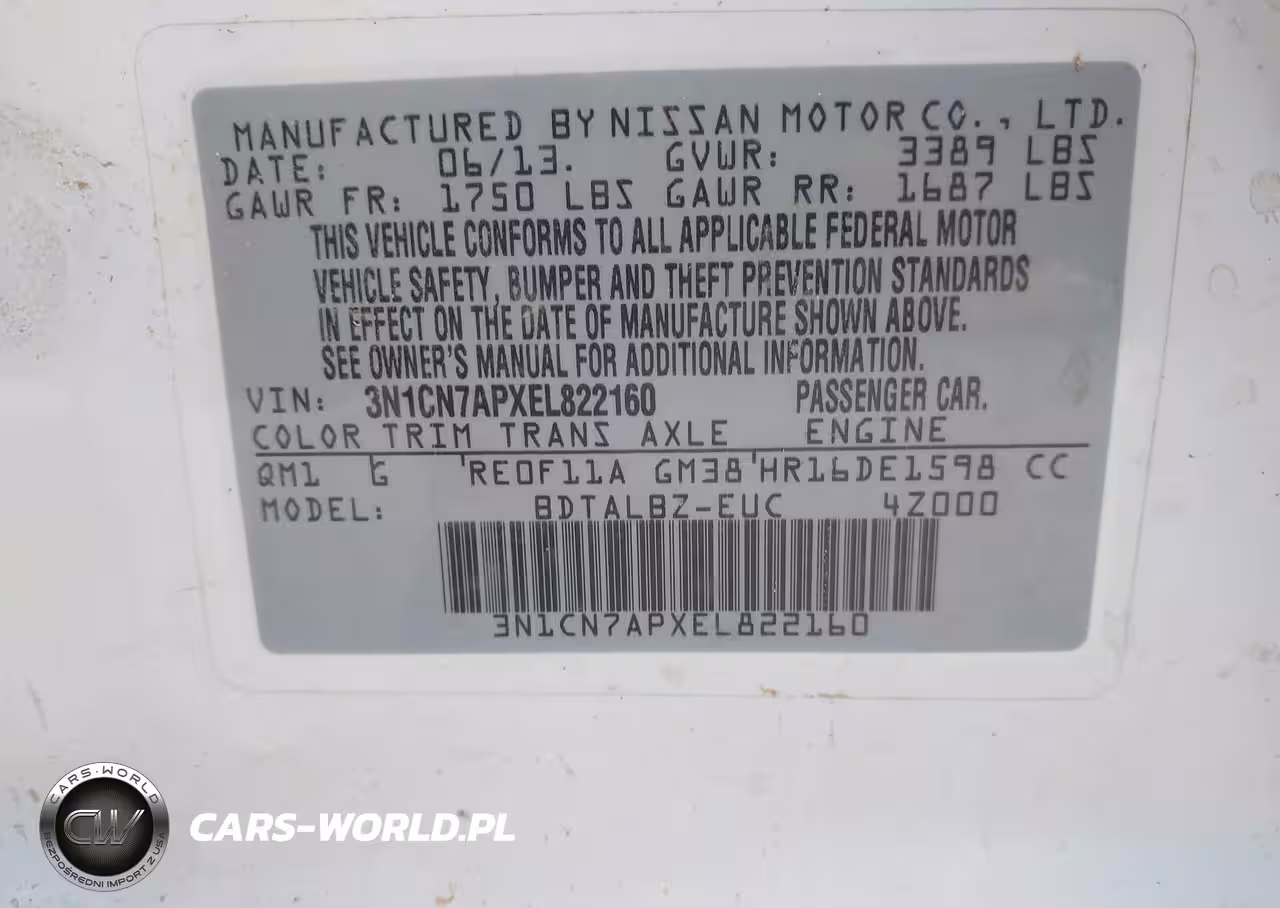 2014 Nissan Versa 1.6 Sv VIN:3N1CN7APXEL822160 - 9