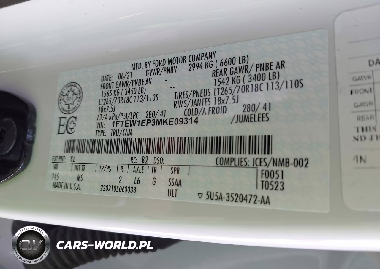 2021 Ford F-150 Xlt VIN:1FTEW1EP3MKE09314 - 9