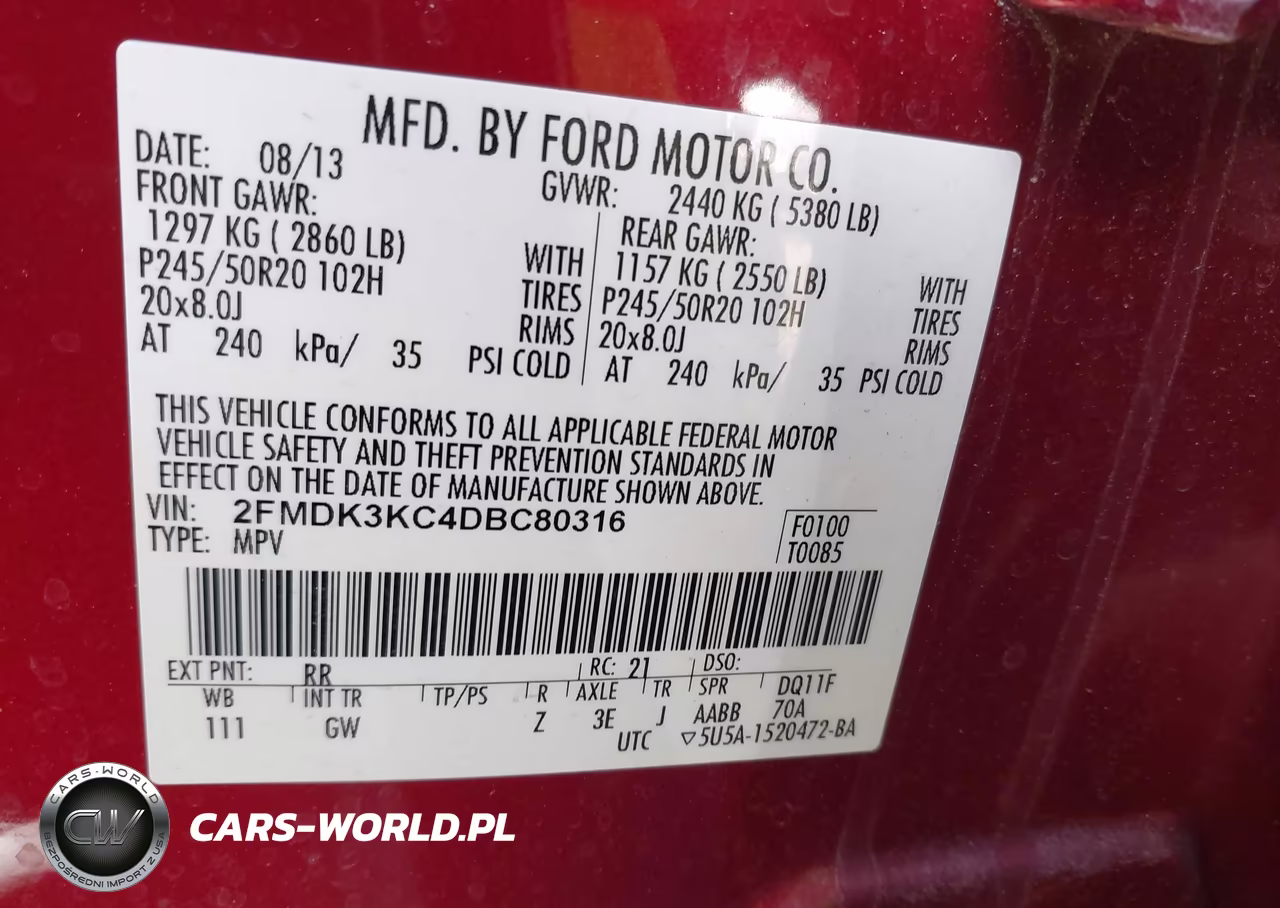 2013 Ford Edge Limited VIN:2FMDK3KC4DBC80316 - 9