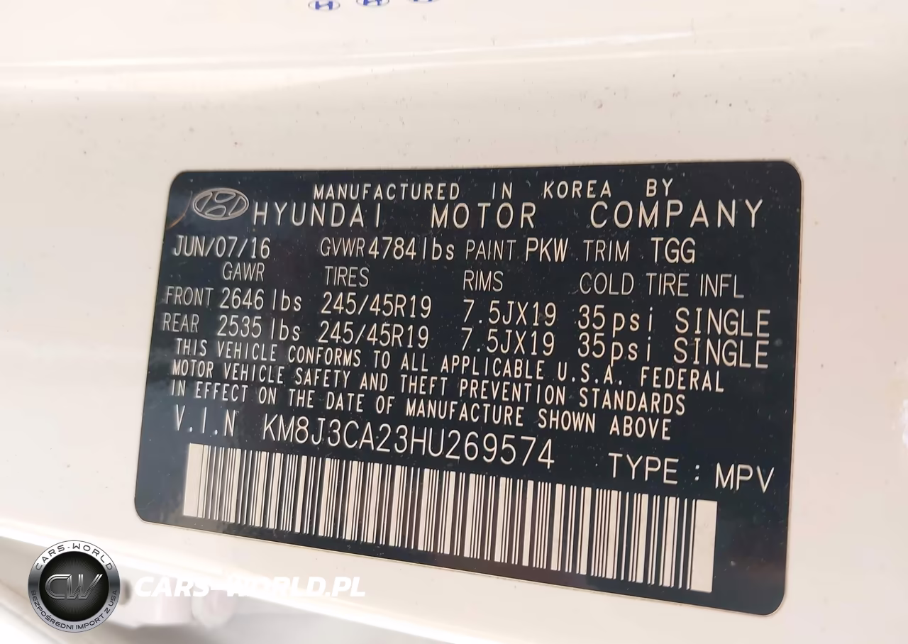 2017 Hyundai Tucson Sport VIN:KM8J3CA23HU269574 - 9