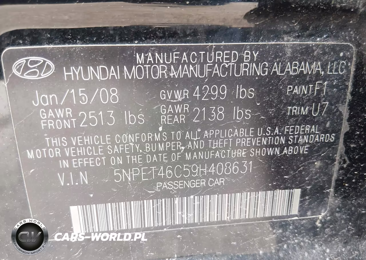 2009 Hyundai Sonata Gls VIN:5NPET46C59H408631 - 9