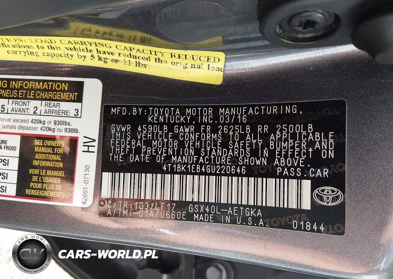2016 Toyota Avalon Xle Plus VIN:4T1BK1EB4GU220646 - 9