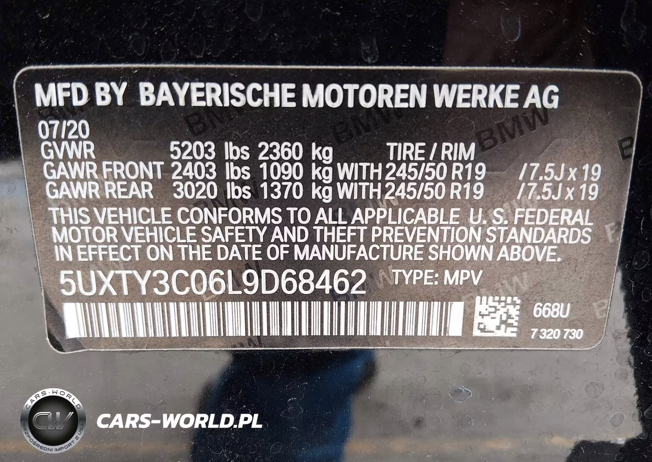 2020 BMW X3 Sdrive30I VIN:5UXTY3C06L9D68462 - 9