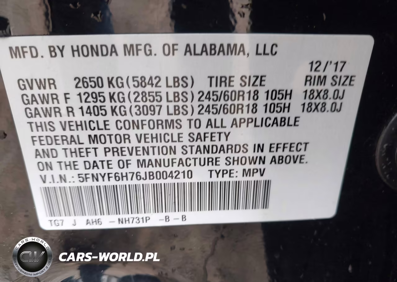 2018 Honda Pilot Ex-L VIN:5FNYF6H76JB004210 - 9