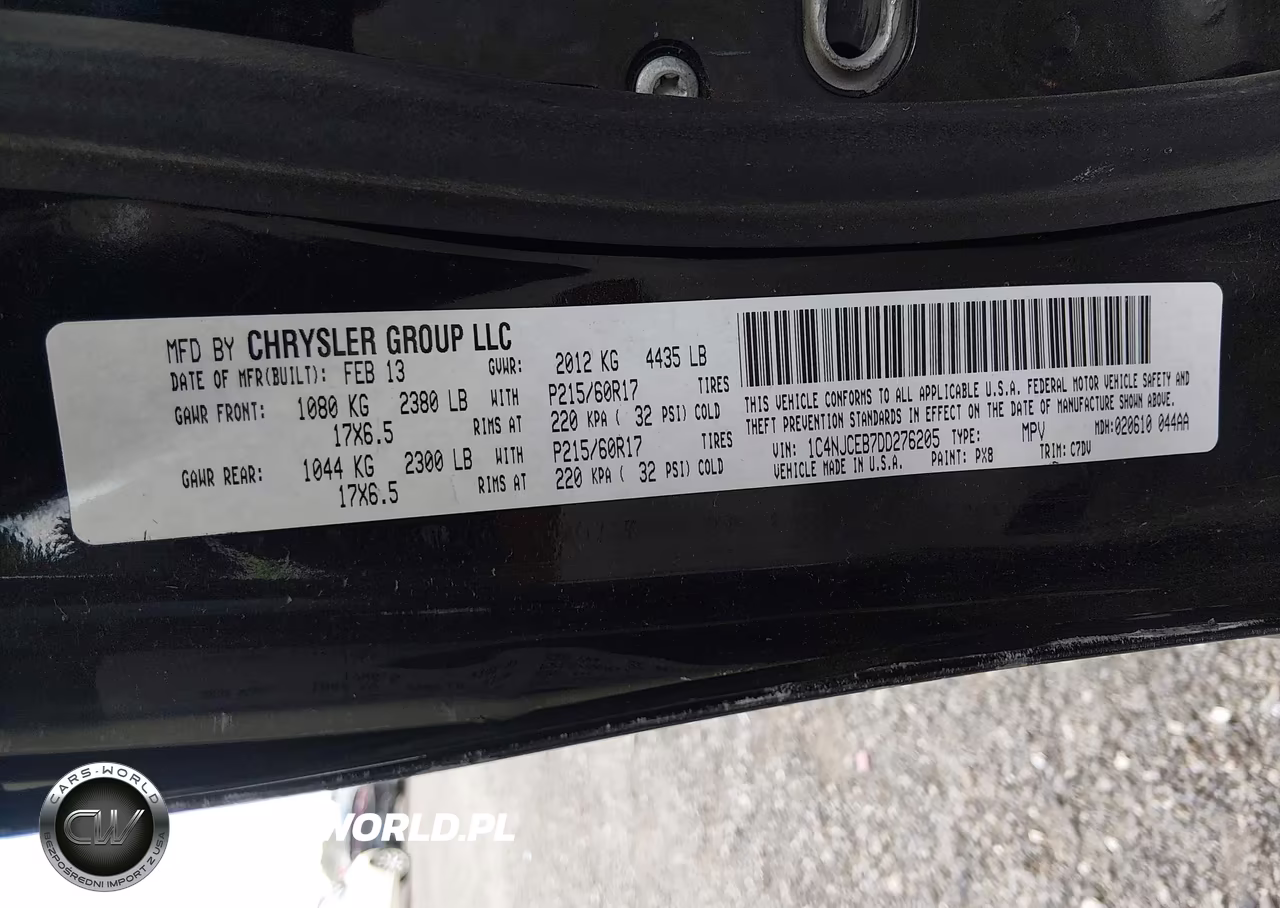 2013 Jeep Compass Latitude VIN:1C4NJCEB7DD276205 - 9