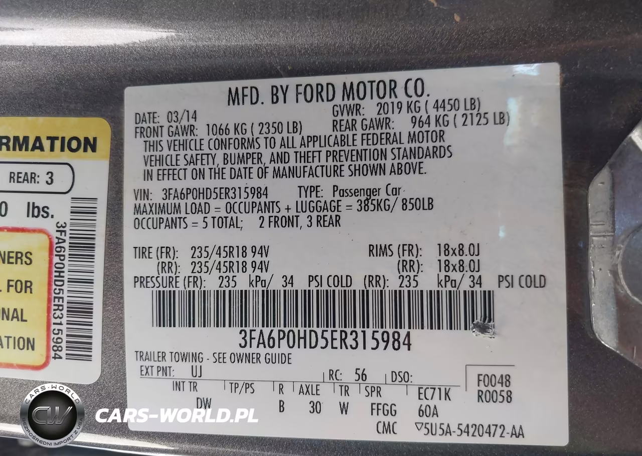 2014 Ford Fusion Se VIN:3FA6P0HD5ER315984 - 9