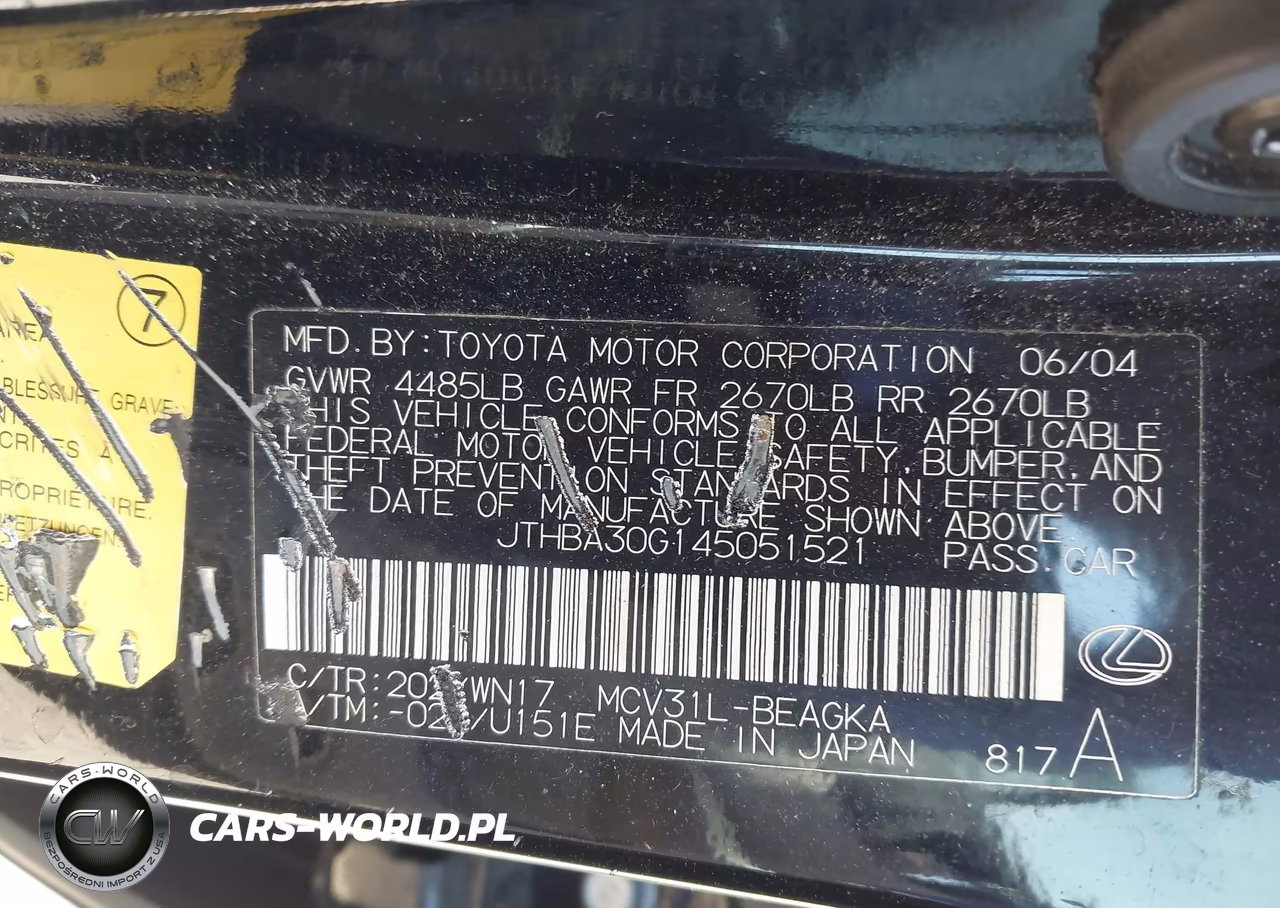 2004 Lexus Es 330 VIN:JTHBA30G145051521 - 9
