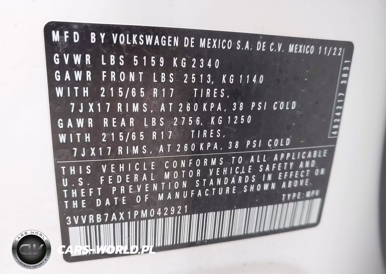 2023 Volkswagen Tiguan 2.0T S VIN:3VVRB7AX1PM042921 - 9