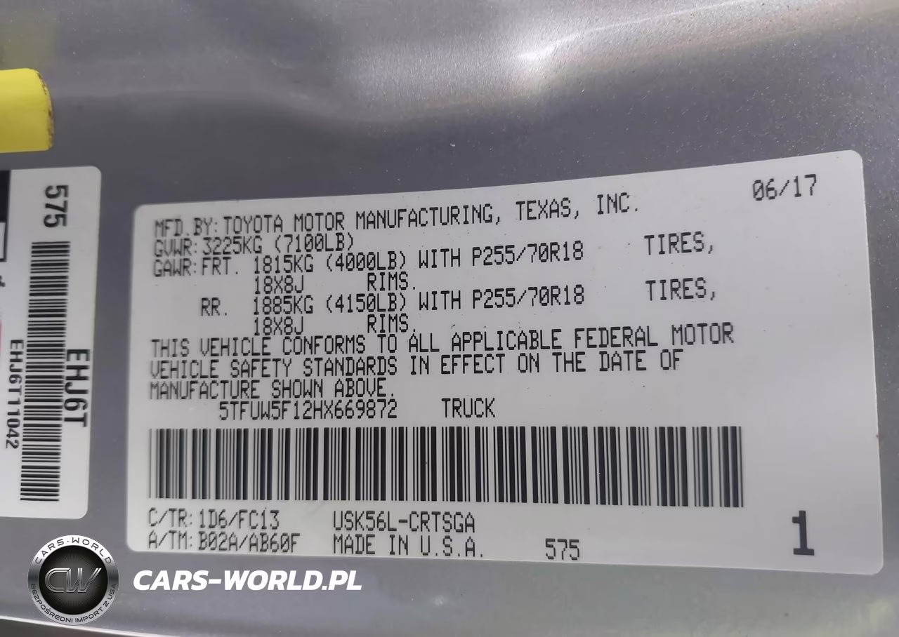 2017 Toyota Tundra Sr5 5.7L V8 VIN:5TFUW5F12HX669872 - 9
