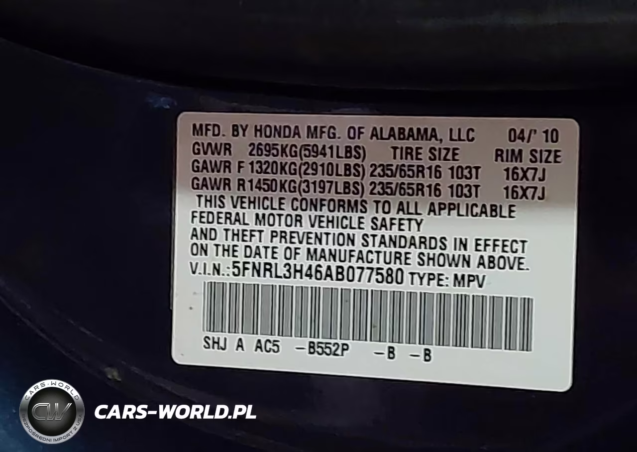 2010 Honda Odyssey Ex VIN:5FNRL3H46AB077580 - 9