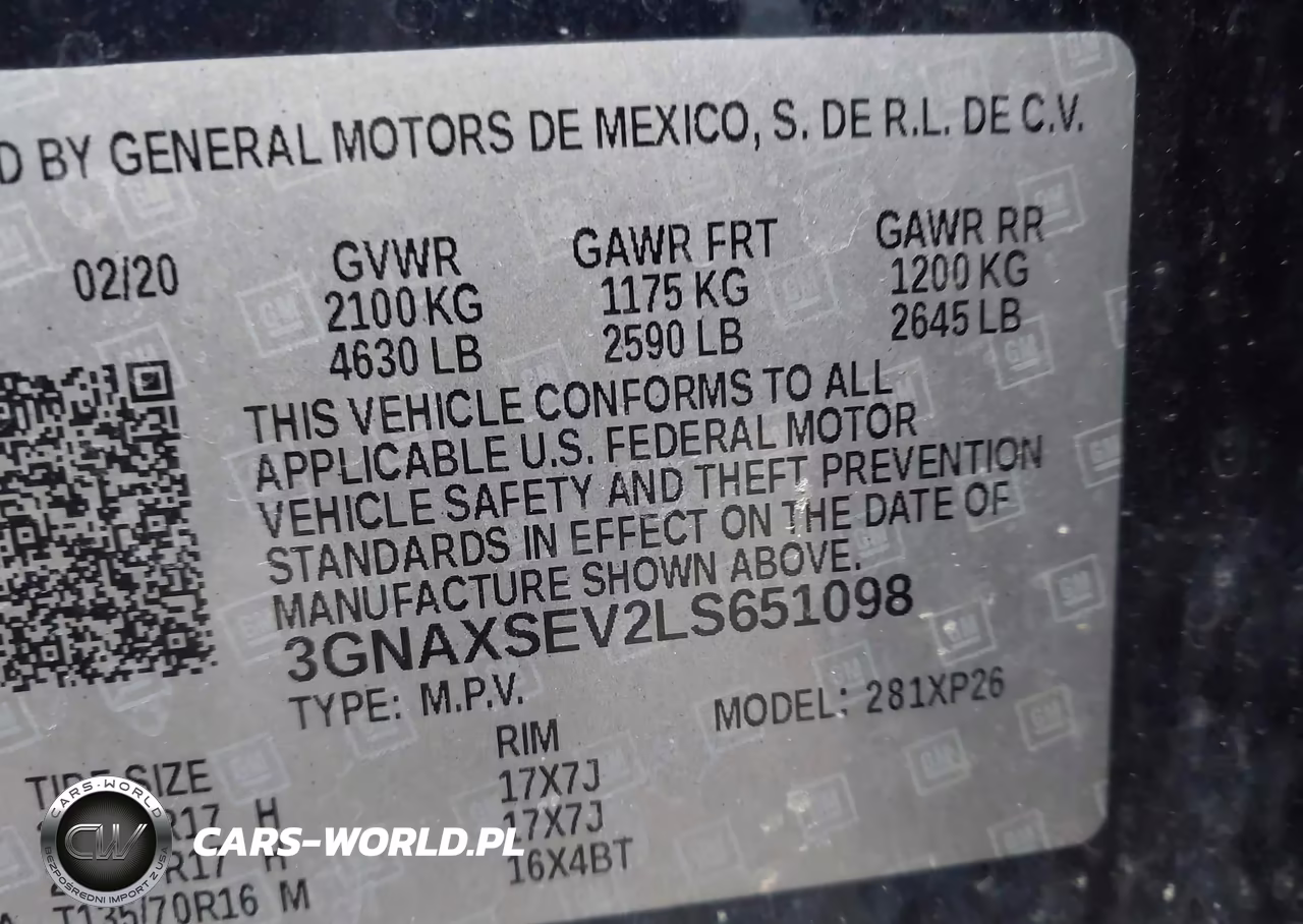 2020 Chevrolet Equinox Awd Ls VIN:3GNAXSEV2LS651098 - 9