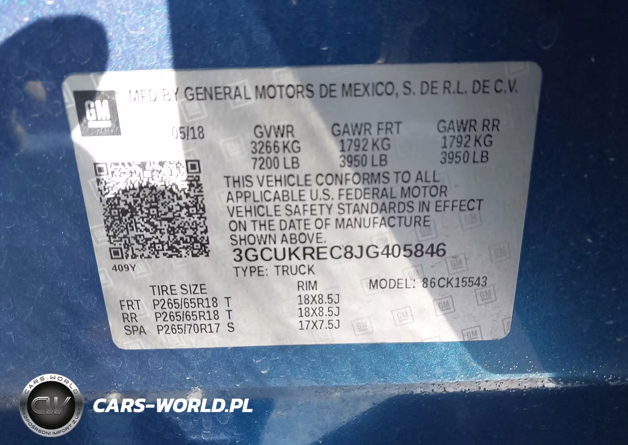 2018 Chevrolet Silverado 1500 2Lt VIN:3GCUKREC8JG405846 - 8