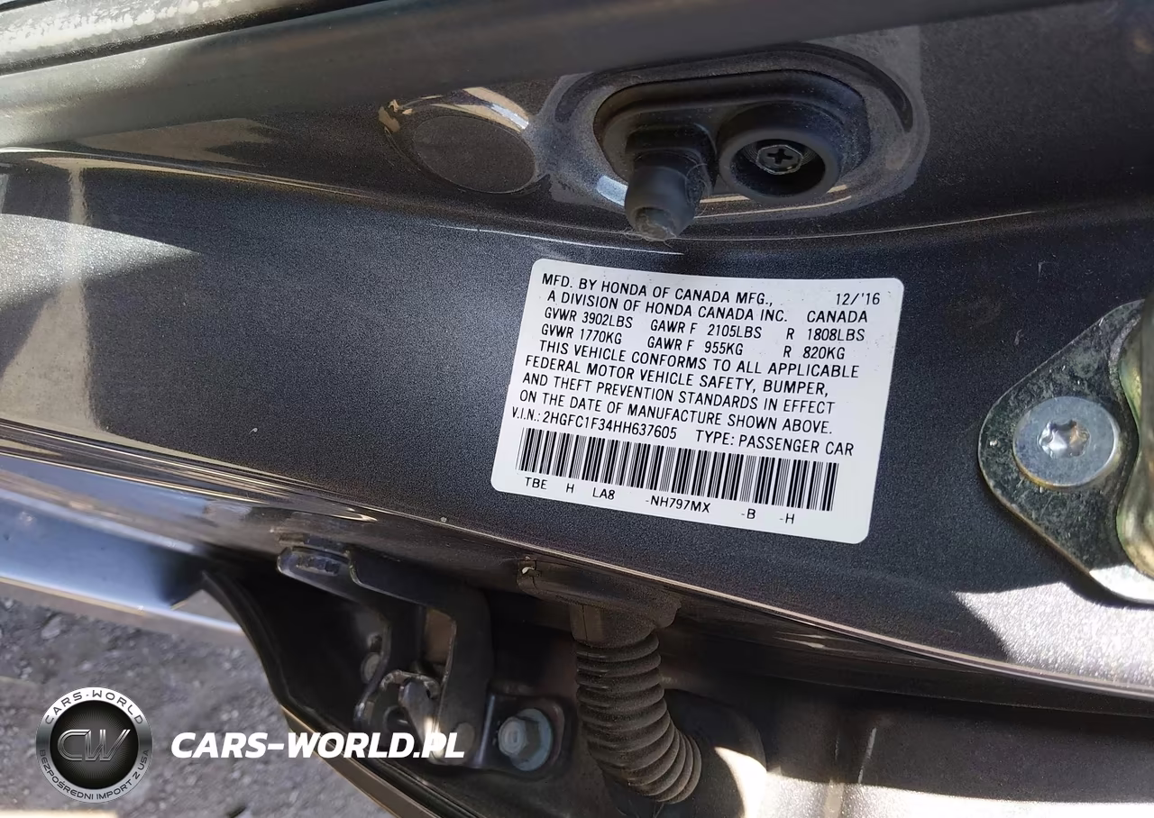 2017 Honda Civic Ex-T VIN:2HGFC1F34HH637605 - 9