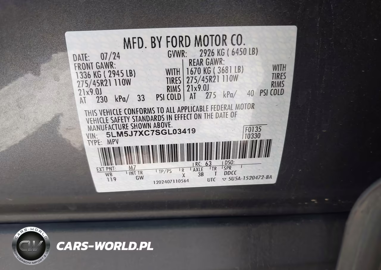 2025 Lincoln Aviator Reserve VIN:5LM5J7XC7SGL03419 - 9