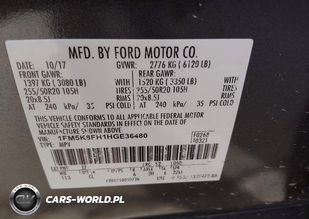 2017 Ford Explorer Limited VIN:1FM5K8FH1HGE36480 - 9