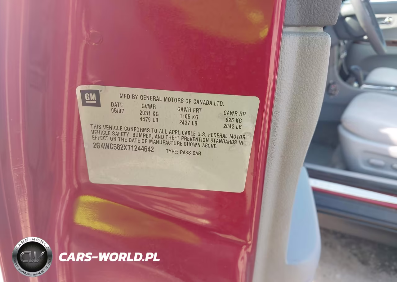 2007 Buick Lacrosse Cx VIN:2G4WC582X71244642 - 9