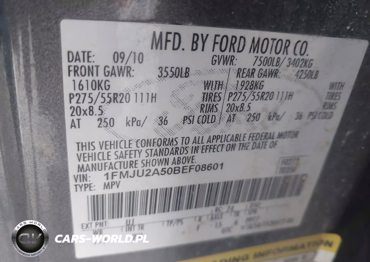 2011 Ford Expedition Limited VIN:1FMJU2A50BEF08601 - 9