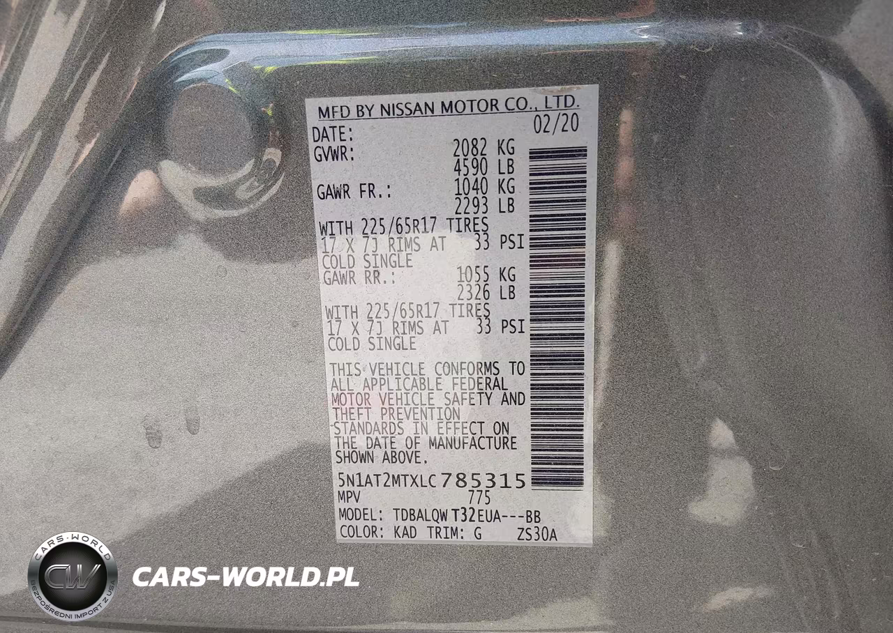 2020 Nissan Rogue Sv Fwd VIN:5N1AT2MTXLC785315 - 9