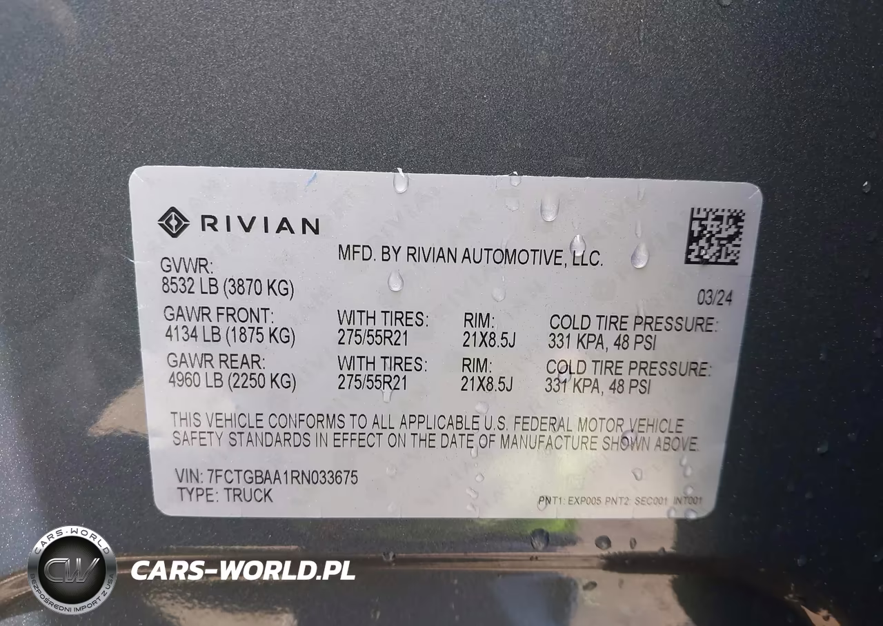 2024 Rivian R1T Adventure Dual Motor Large Pack-Adventure Dual Motor Perf Large Pack VIN:7FCTGBAA1RN033675 - 9