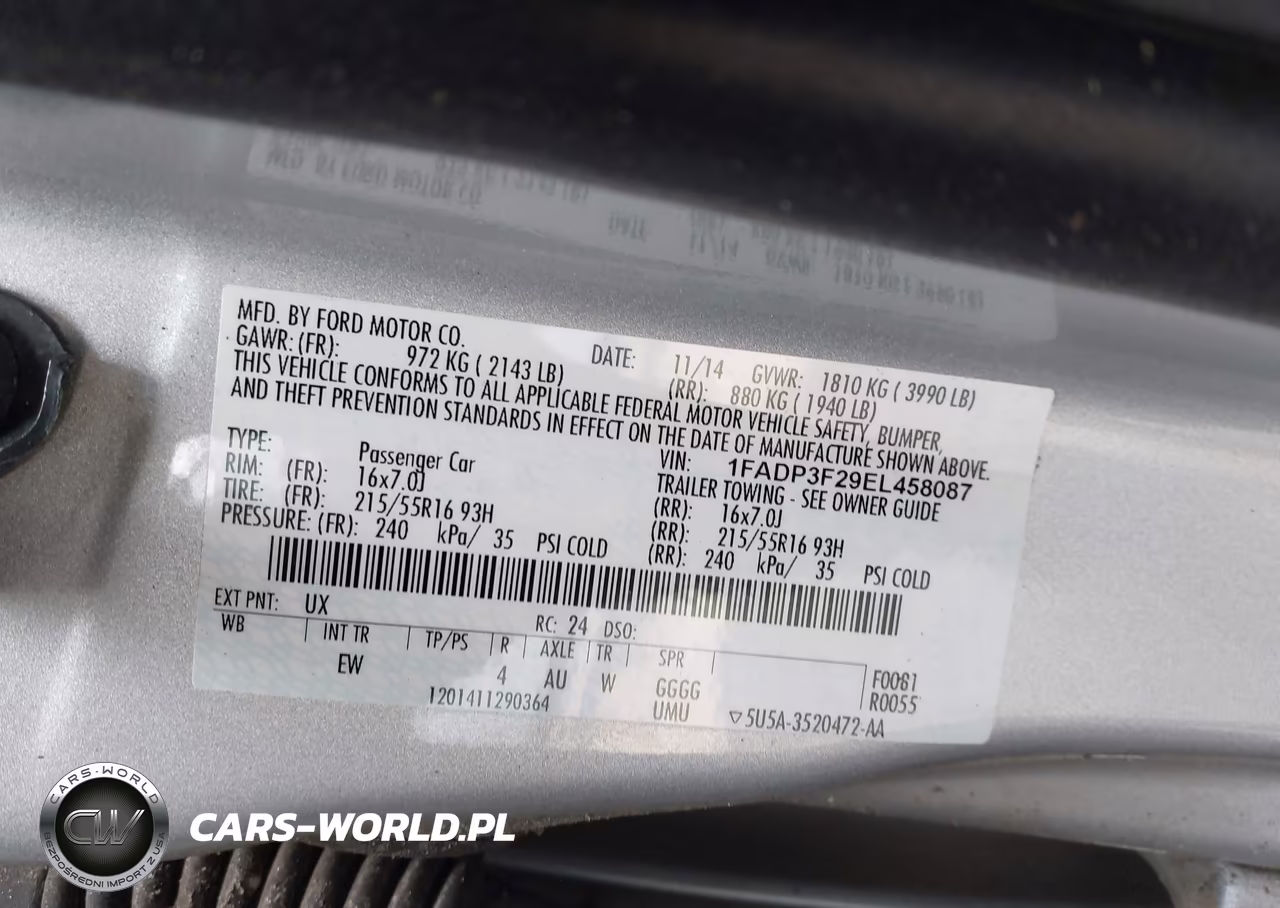 2014 Ford Focus Se VIN:1FADP3F29EL458087 - 9