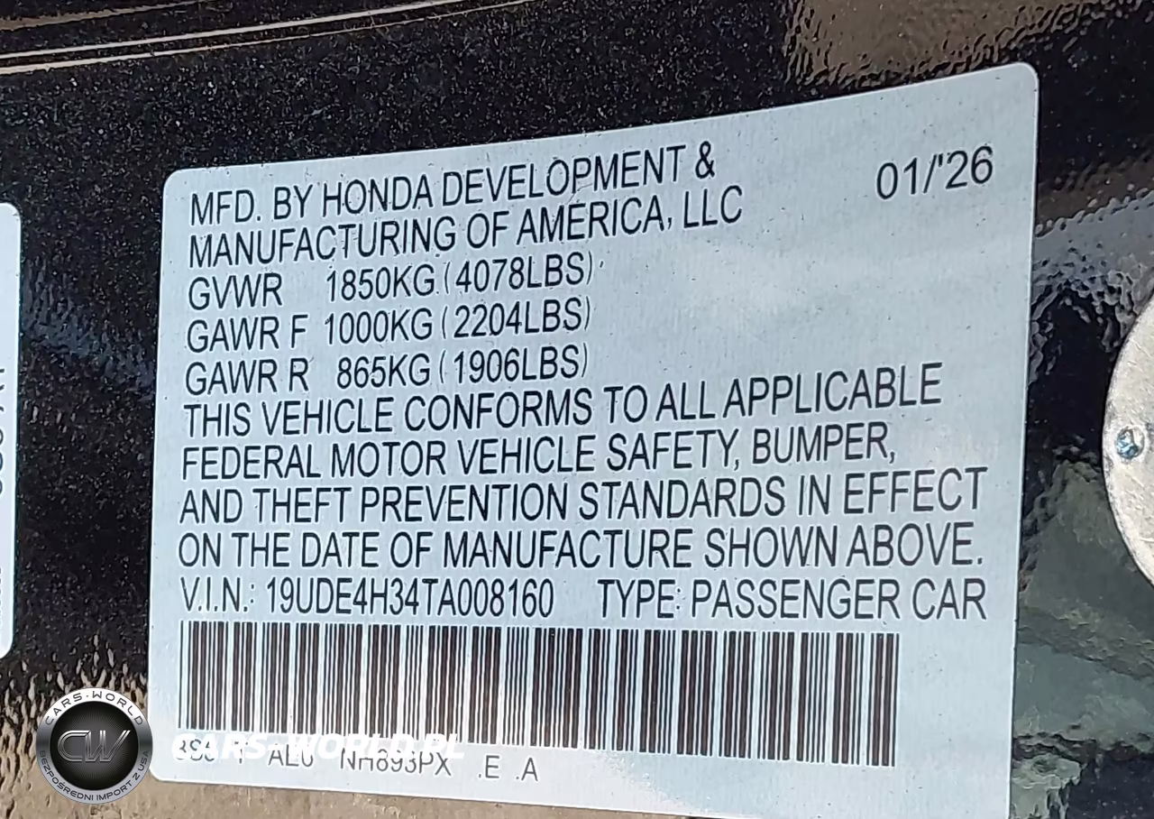 2026 Acura Integra Fwd A-Spec VIN:19UDE4H34TA008160 - 9