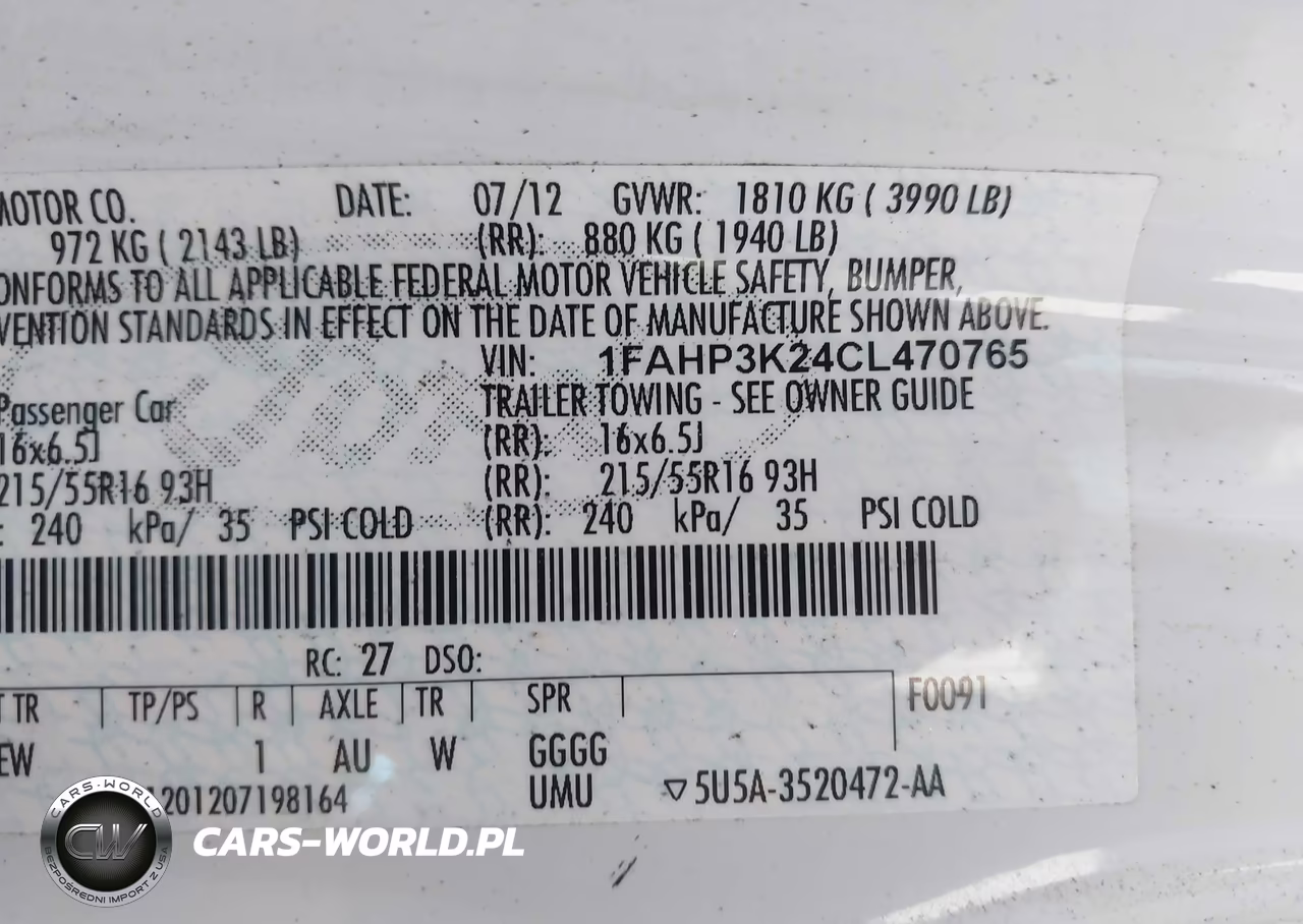 2012 Ford Focus Se VIN:1FAHP3K24CL470765 - 9