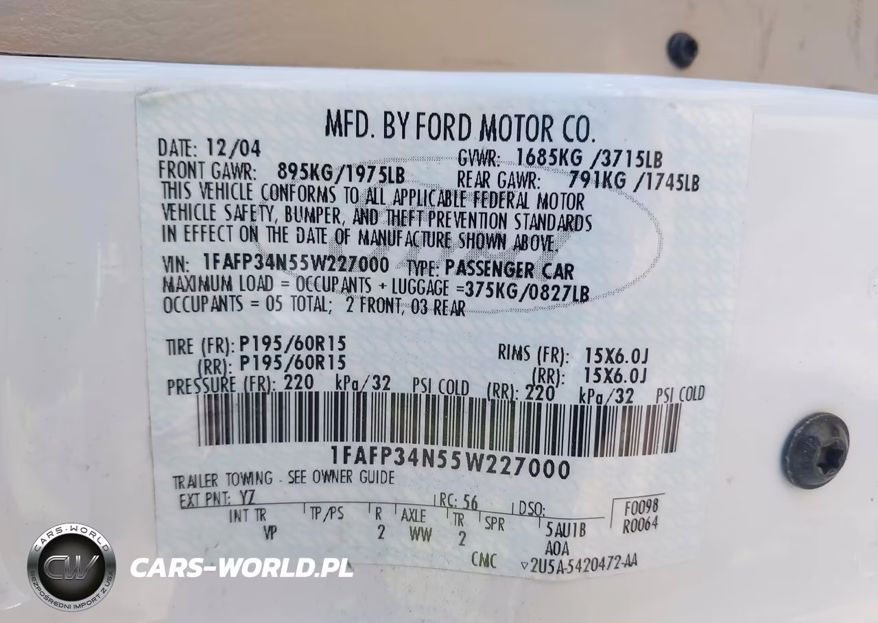 2005 Ford Focus Zx4 VIN:1FAFP34N55W227000 - 9