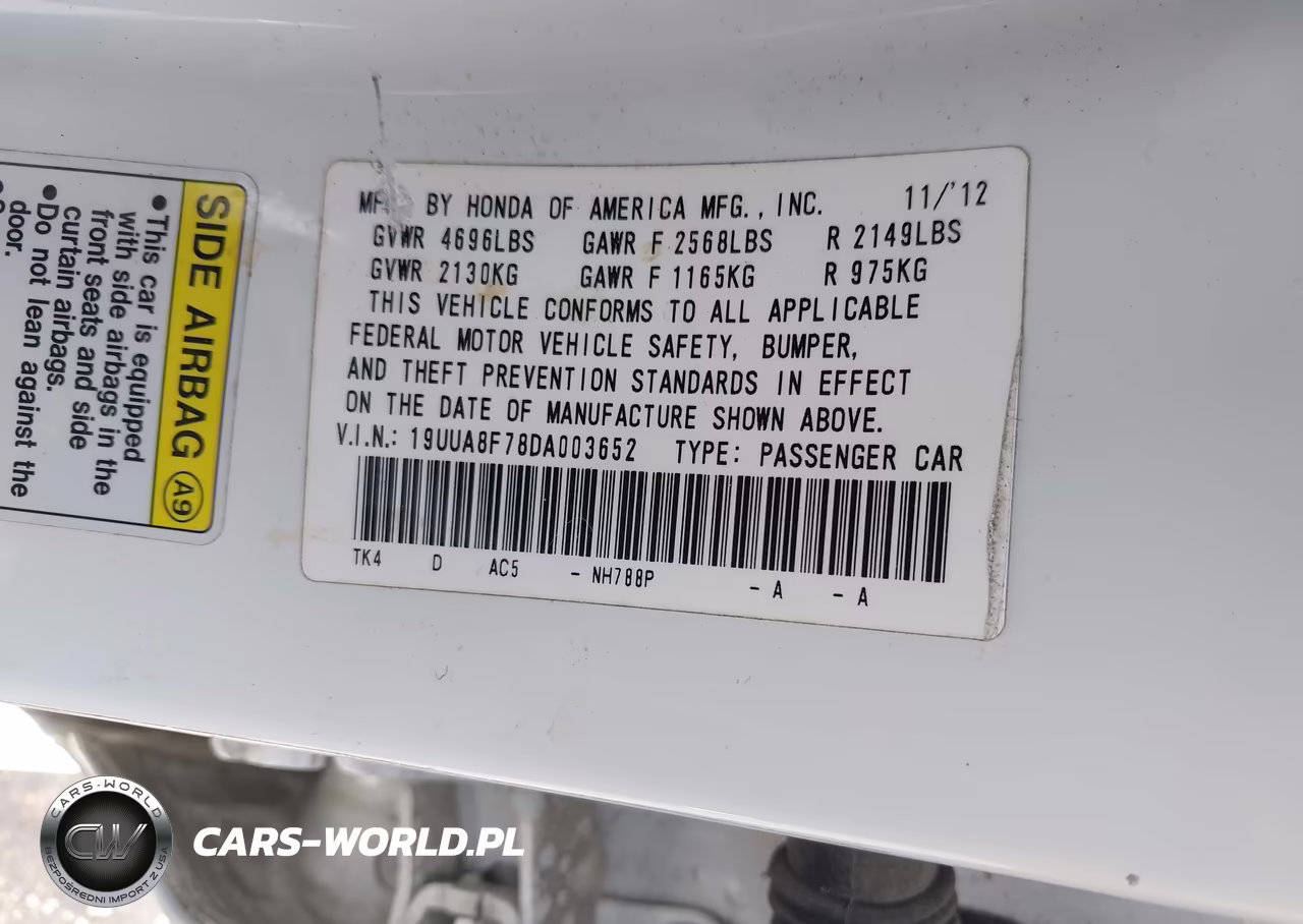 2013 Acura Tl 3.5 VIN:19UUA8F78DA003652 - 9