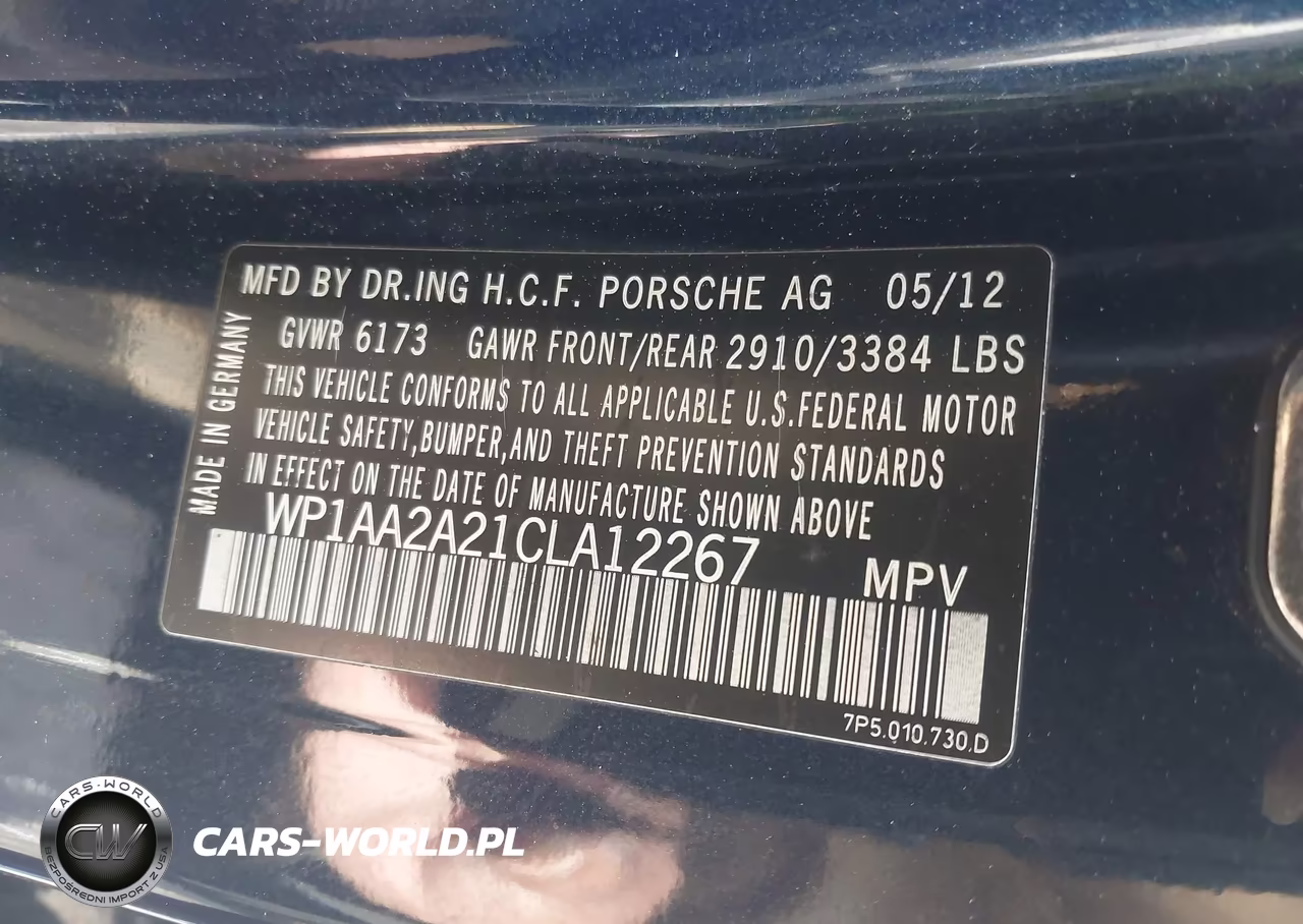 2012 Porsche Cayenne VIN:WP1AA2A21CLA12267 - 9