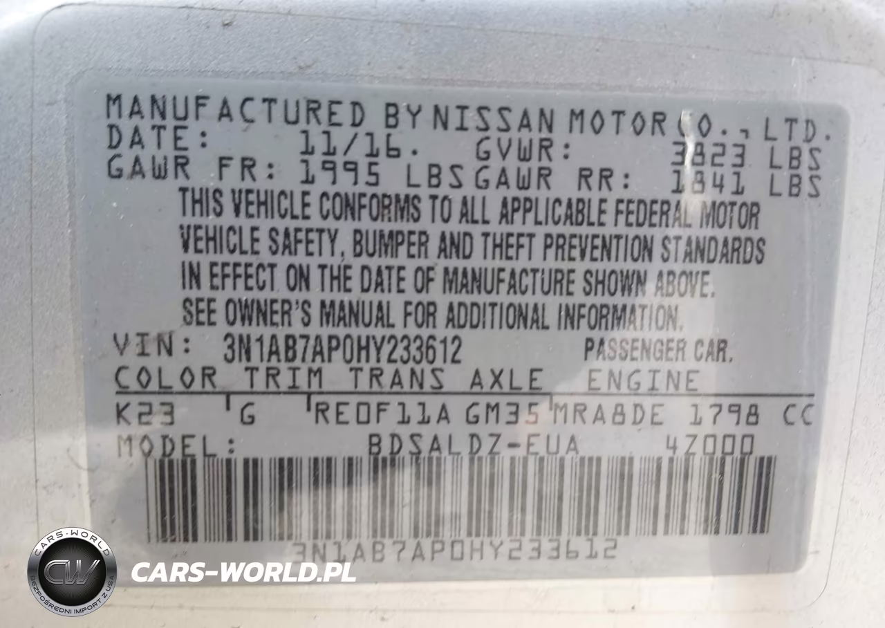 2017 Nissan Sentra Sv VIN:3N1AB7AP0HY233612 - 9
