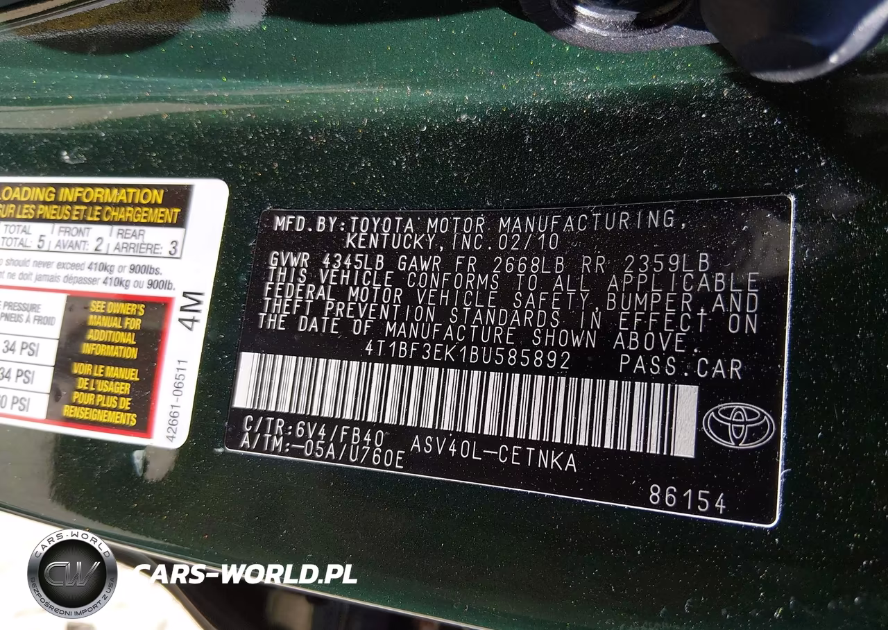2011 Toyota Camry Le VIN:4T1BF3EK1BU585892 - 9