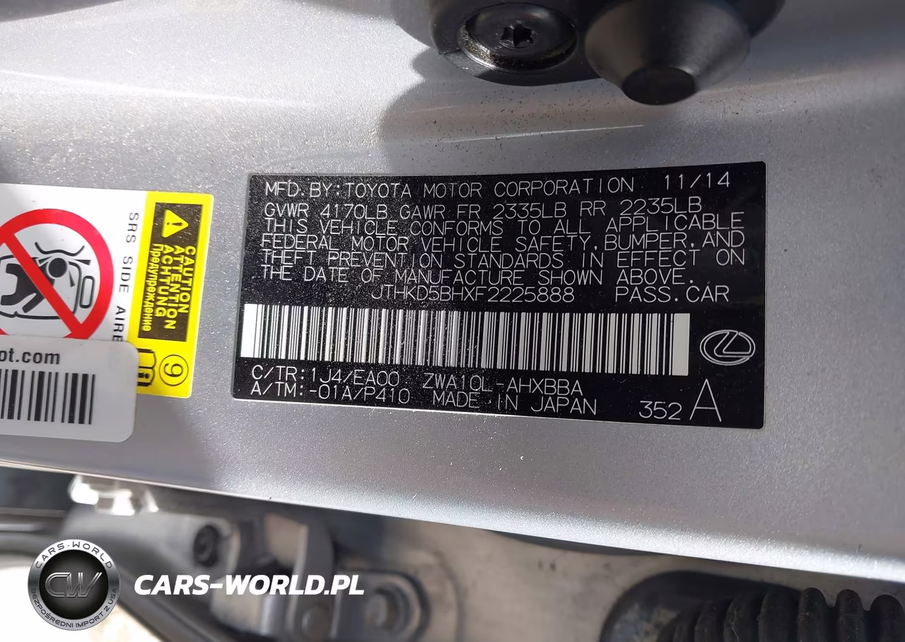 2015 Lexus Ct 200H VIN:JTHKD5BHXF2225888 - 9