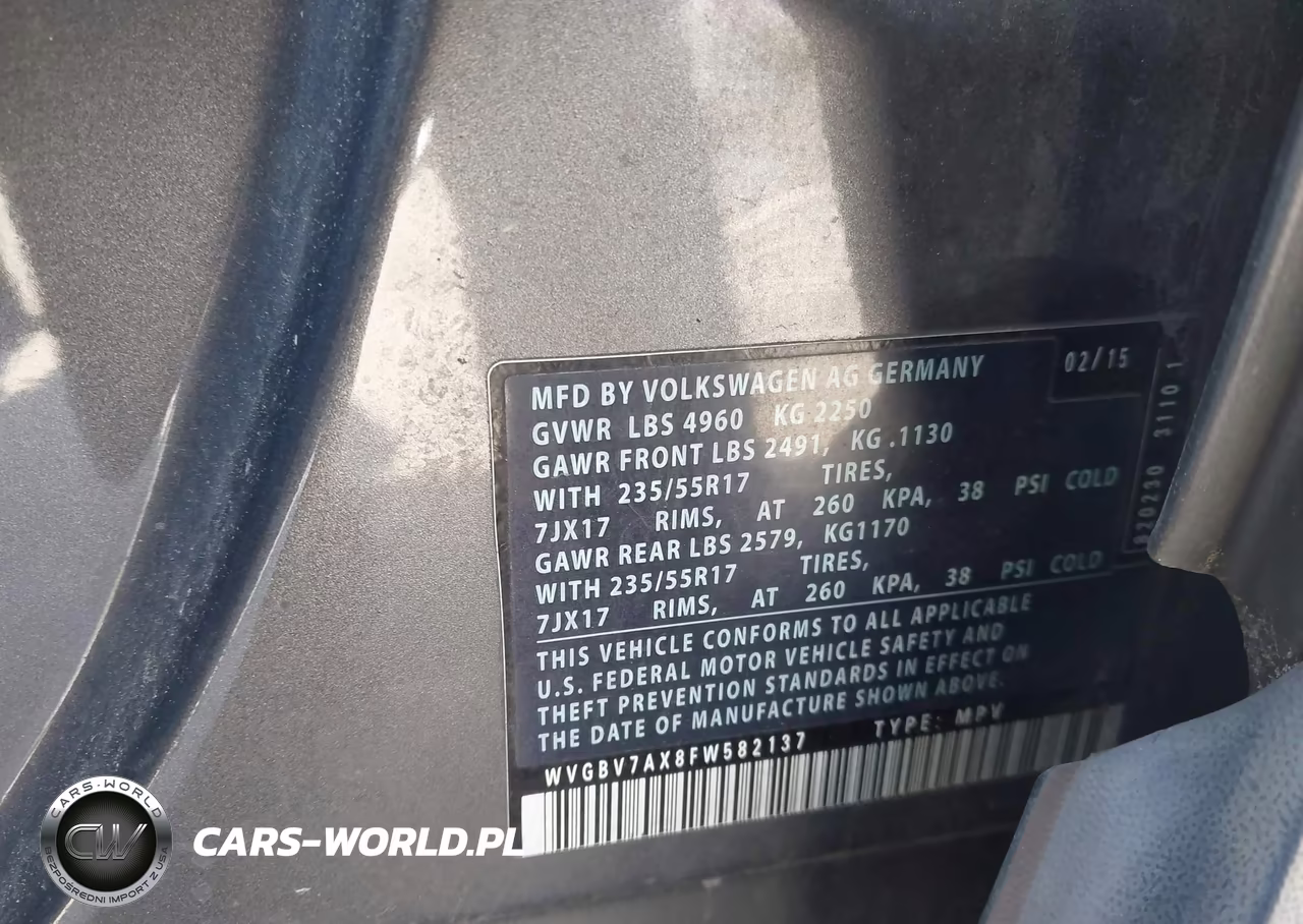 2015 Volkswagen Tiguan Se VIN:WVGBV7AX8FW582137 - 9