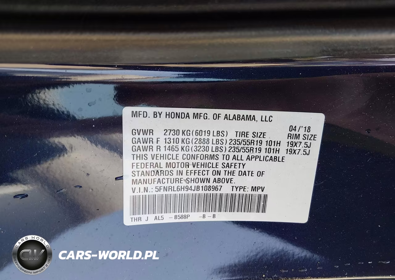 2018 Honda Odyssey Elite VIN:5FNRL6H94JB108967 - 9