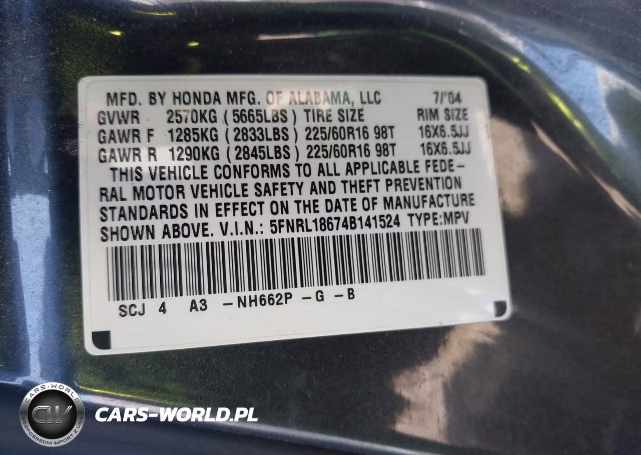 2004 Honda Odyssey Ex VIN:5FNRL18674B141524 - 9