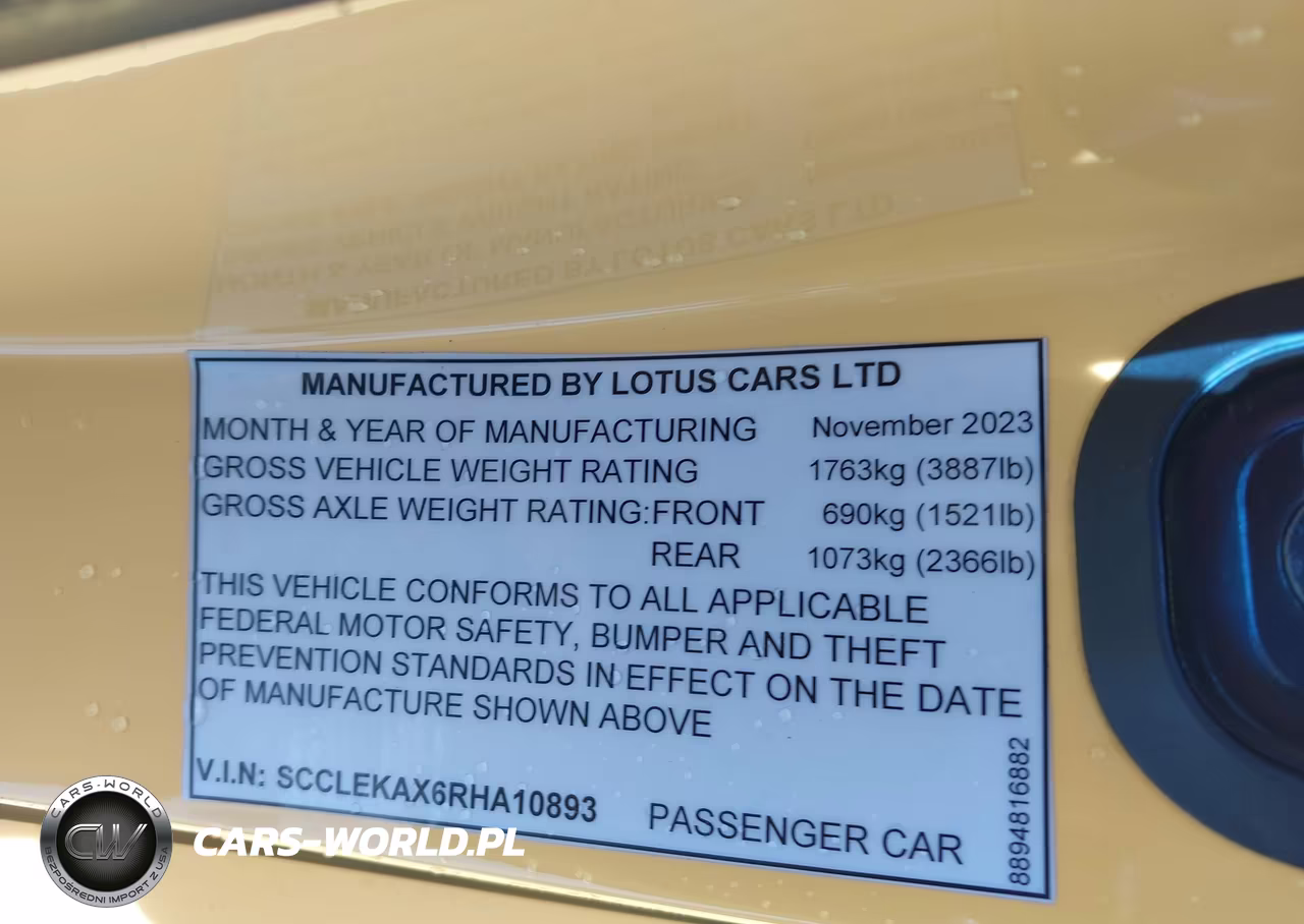 2024 Lotus Emira V6 First Edition VIN:SCCLEKAX6RHA10893 - 9