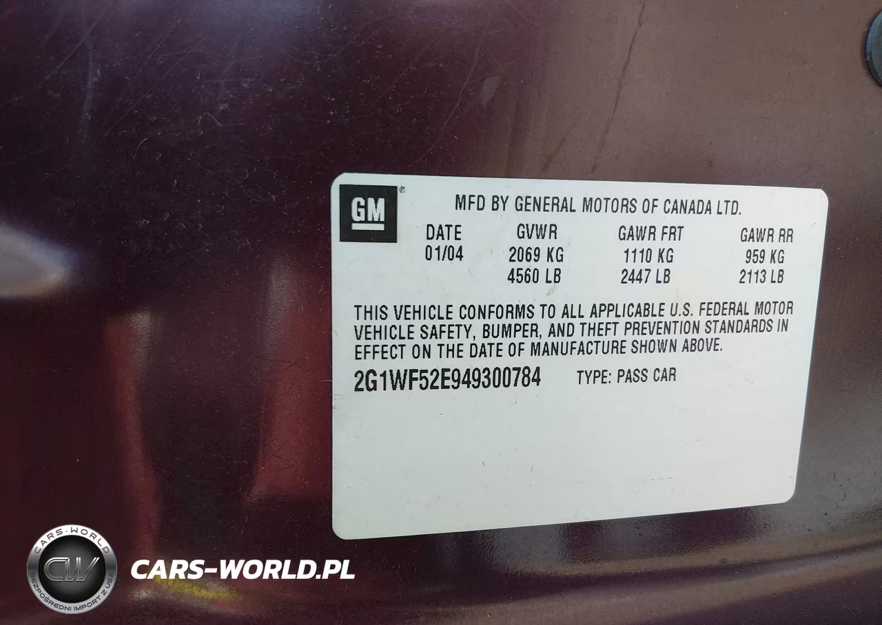 2004 Chevrolet Impala VIN:2G1WF52E949300784 - 9