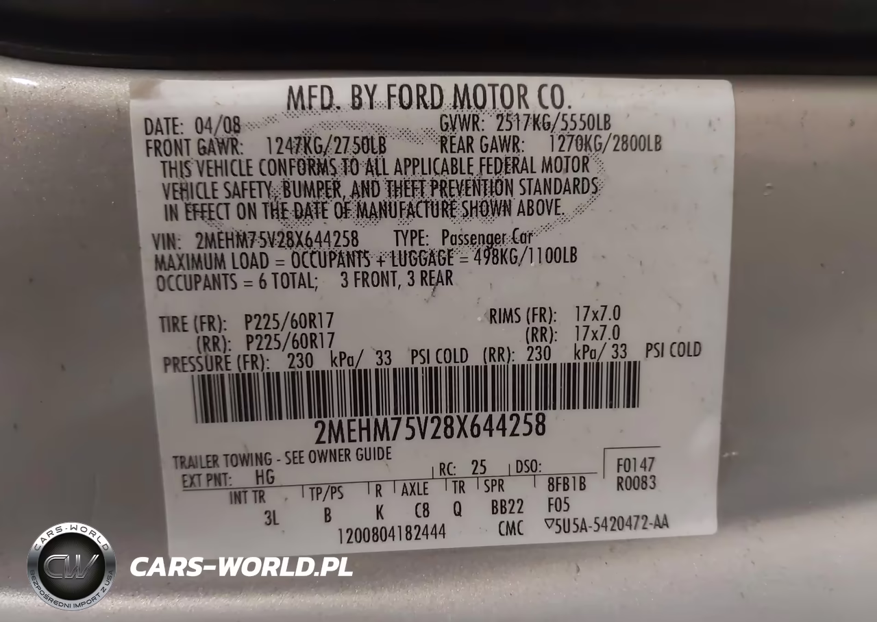 2008 Mercury Grand Marquis Ls VIN:2MEHM75V28X644258 - 9