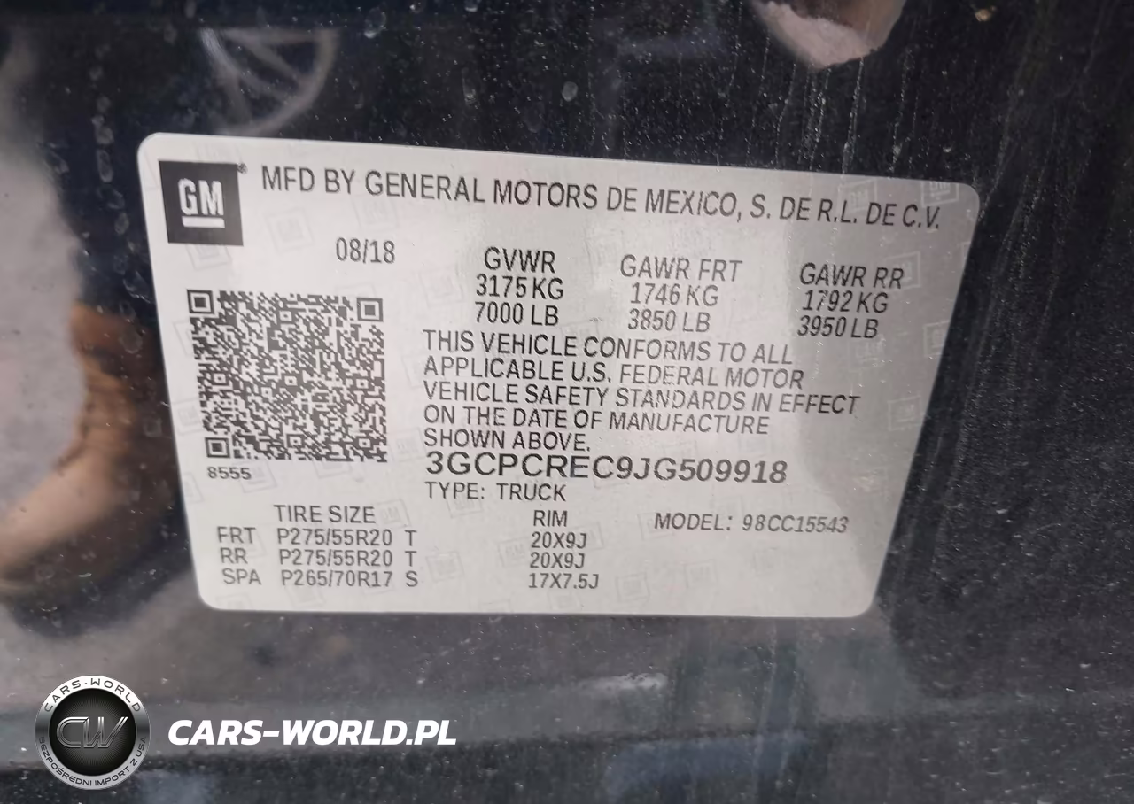 2018 Chevrolet Silverado 1500 1Lt VIN:3GCPCREC9JG509918 - 9