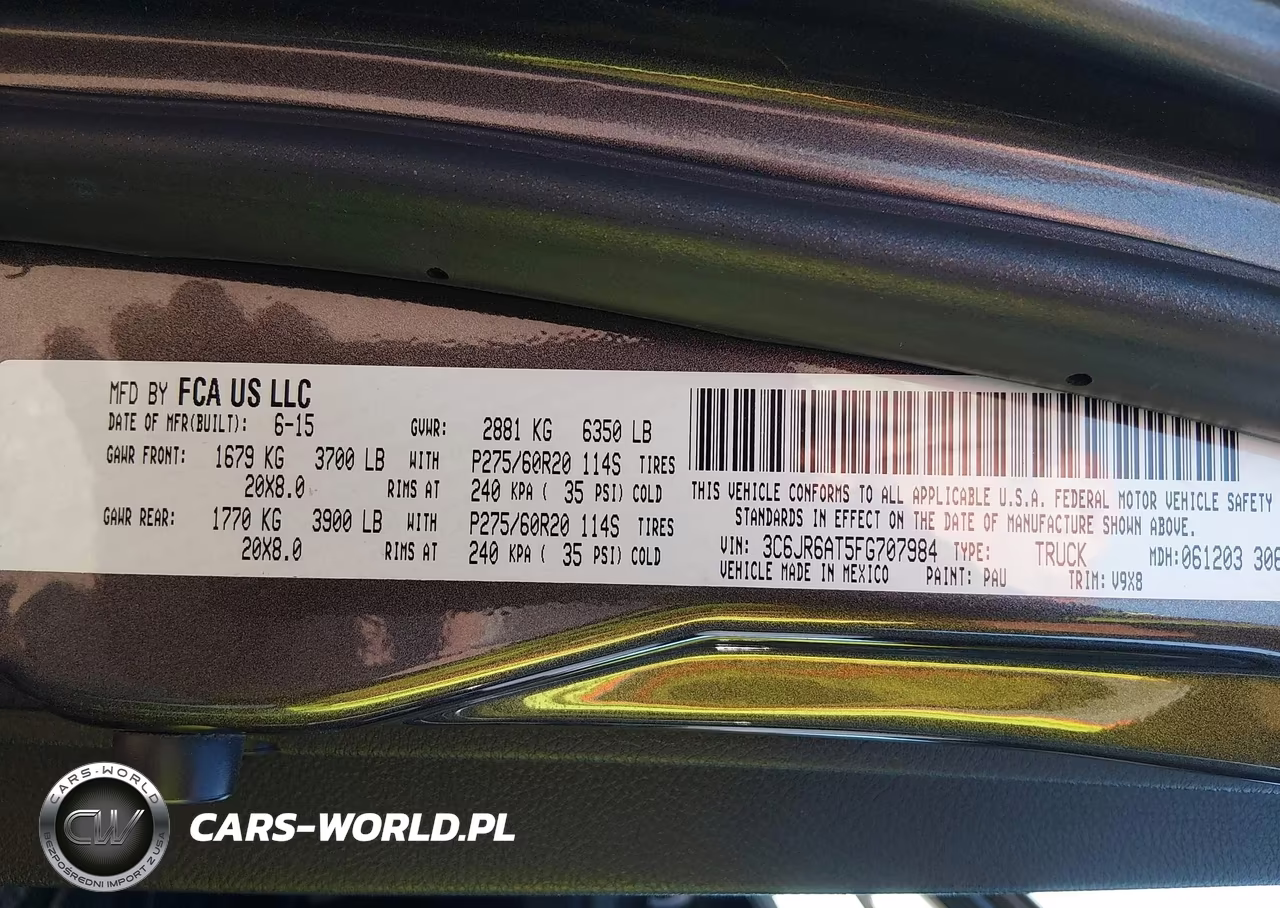 2015 Ram 1500 Express VIN:3C6JR6AT5FG707984 - 9