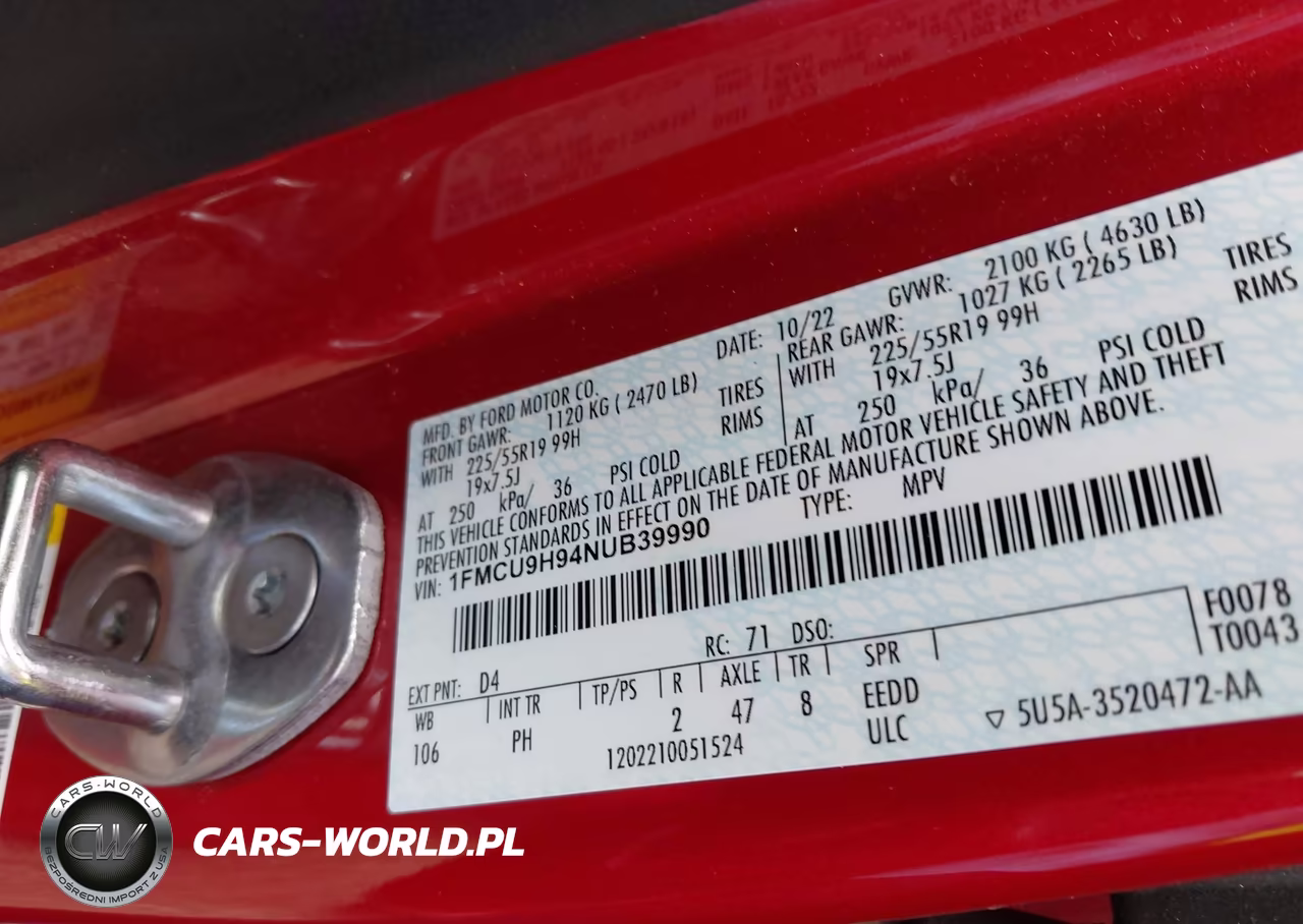 2022 Ford Escape Sel VIN:1FMCU9H94NUB39990 - 9