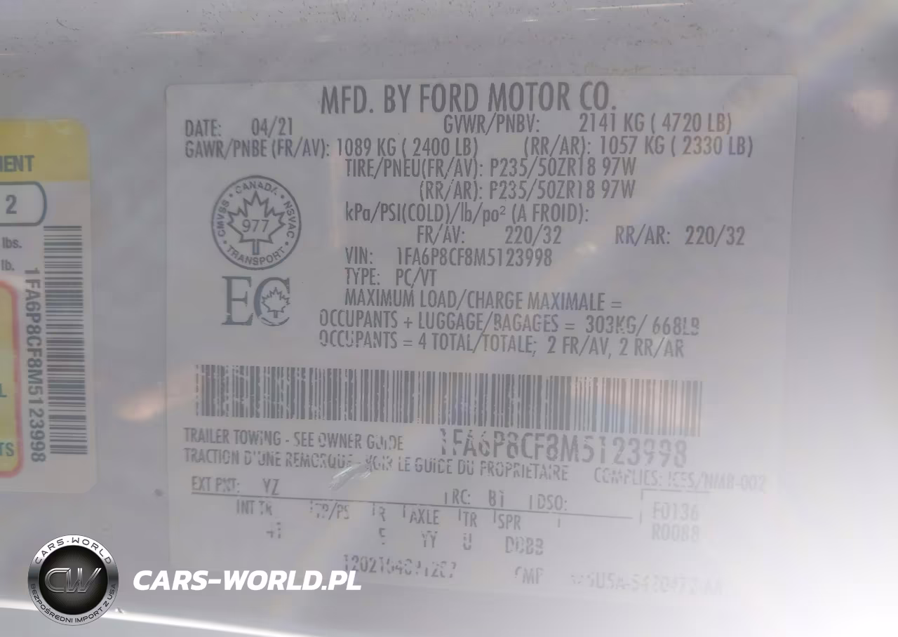 2021 Ford Mustang Gt Premium VIN:1FA6P8CF8M5123998 - 9