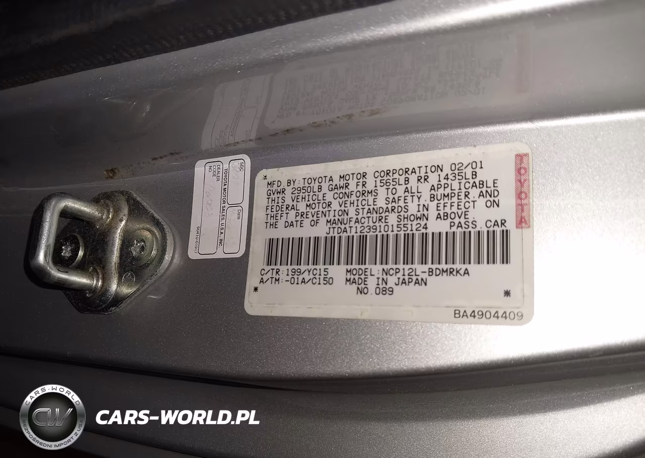 2001 Toyota Echo VIN:JTDAT123910155124 - 9